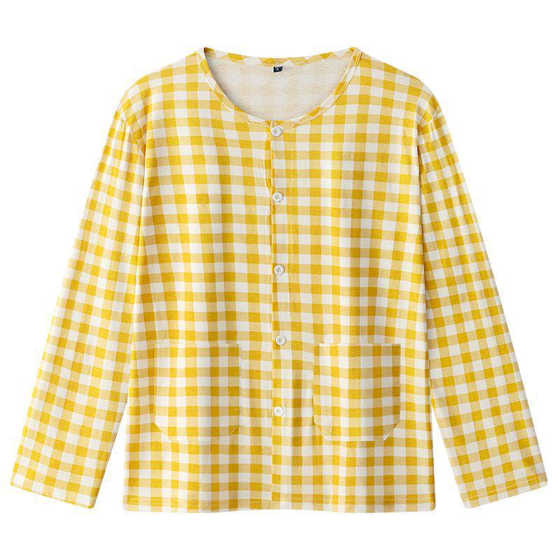

2025 Spring/Autumn Pure Cotton Long Sleeve Cardigan Pajamas for Middle-Aged and Elderly Men 3XL (up to 100 kg)