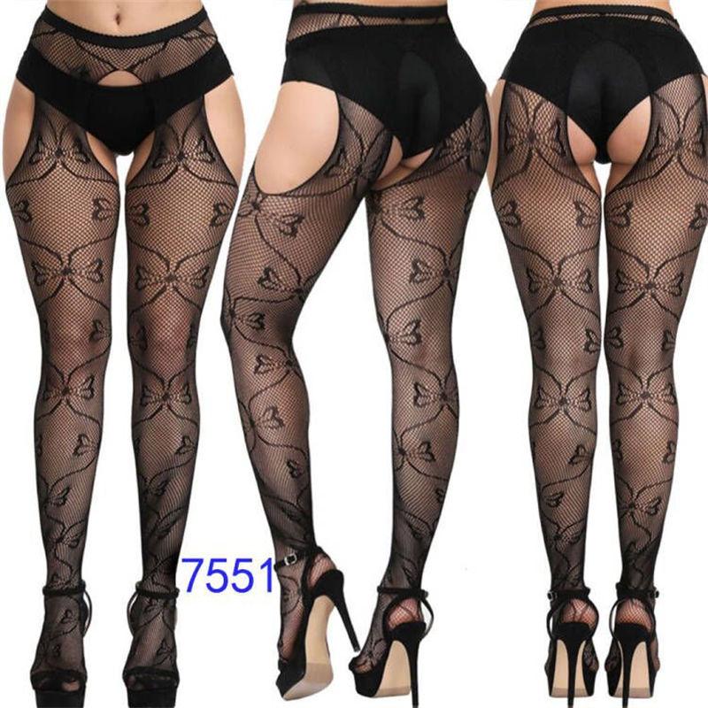 Sexy Suspenders Mesh Stockings Fishnet Eye Women's Bottoming Pantyhose