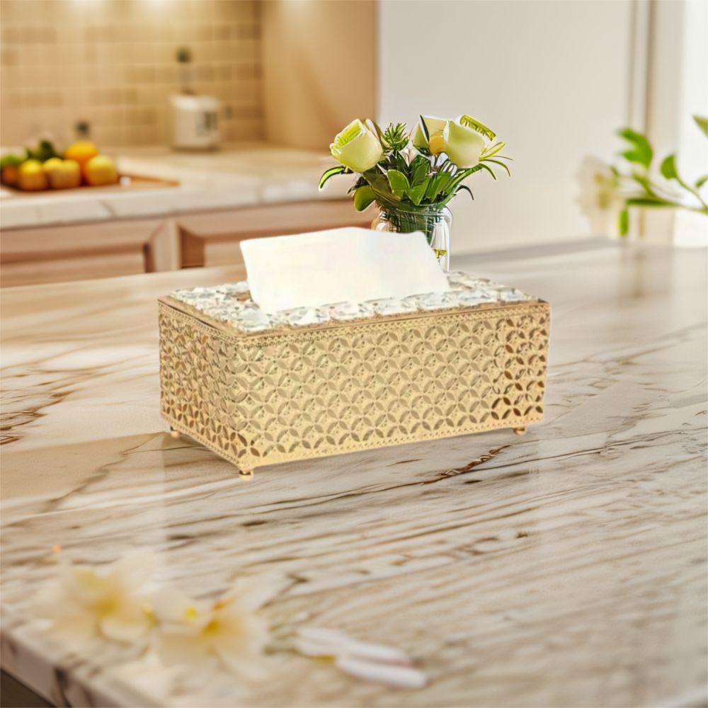Hollow-out Table Tissue Box Light Luxury Paper Storage Box Decorative Napkin Box  Gift
