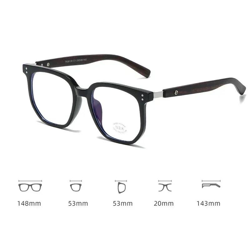 Vintage Quadratische Lesebrille Frauen Holzbeine Weitsichtige Brille Unisex Plus Dioptrien Korrekturbrille 0 +1,0 bis +4,0