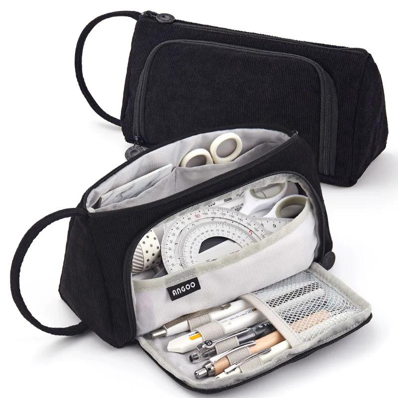 Corduroy Cute Pencil Case Macaron Colors Pencilcase Pencil Bags Make Up Pen Storage Bag School Supplies for Girls Stationery