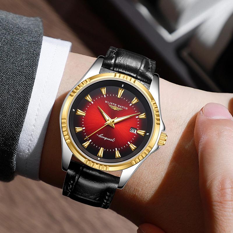 Mens Watches Stainless Steel Belt Quartz Wrist Watch Man Business Watch Calendar Date Luminous Casual Clock