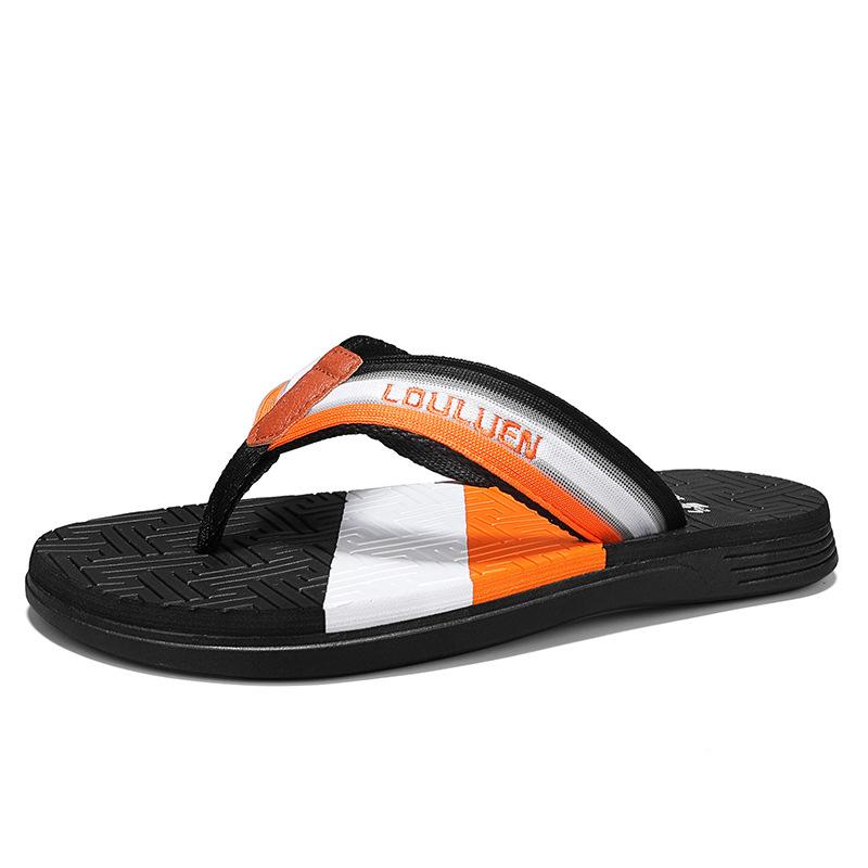 

Men s flip-flops summer new non-slip outer wear thick-soled sandals beach shoes trendy casual large-size slippers 39