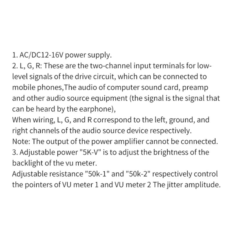 VU Meter 12V-16V Panel VU Meter Warm Back Light Recording & Audios Level Amp with Driver Board