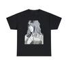 Woman Pencil Drawing Black and White Graphic Print Art Unisex Heavy Cotton T-Shirt