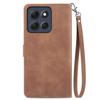 Wallet Case for Edge 70 Fusion+ 5G - Leather/PU, Brown, With Lanyard