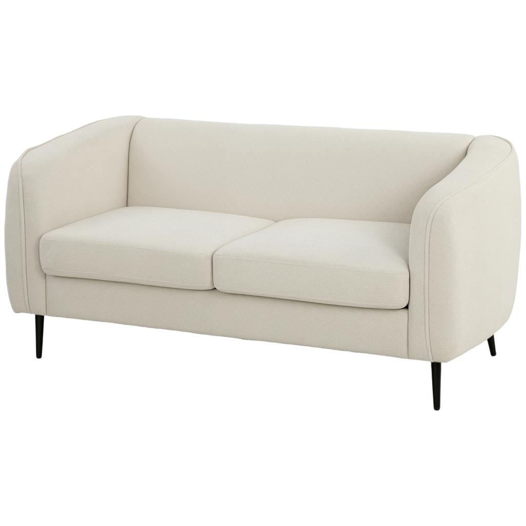 Velvet Sofa, 2-Seater, 160 cm, Padded Seat, Spring Cushion, Beige