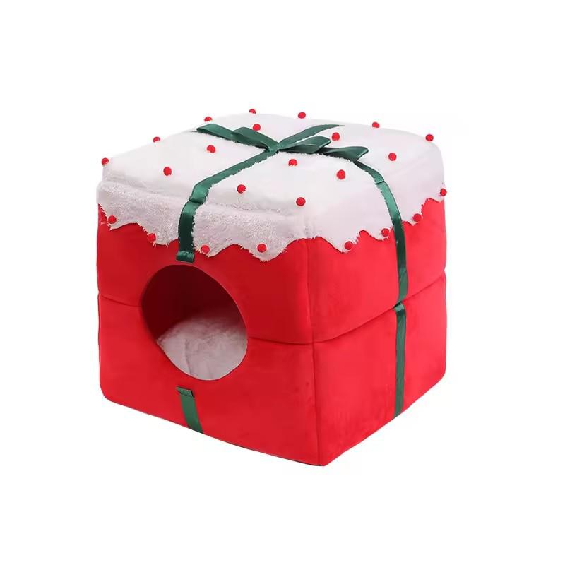 

Рождественский милый питомец зимний теплый гнездо для питомца все сезоны домик для кошки арктический бархат утолщенный плюшевый коврик для гнезда кошки