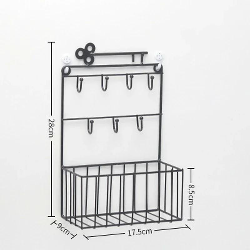 Kuchyňský úložný košík Kovový háček na klíče Železný dekorativní nástěnný závěsný háček Domácí dekorace Regály Příslušenství Potřeby Dekorace