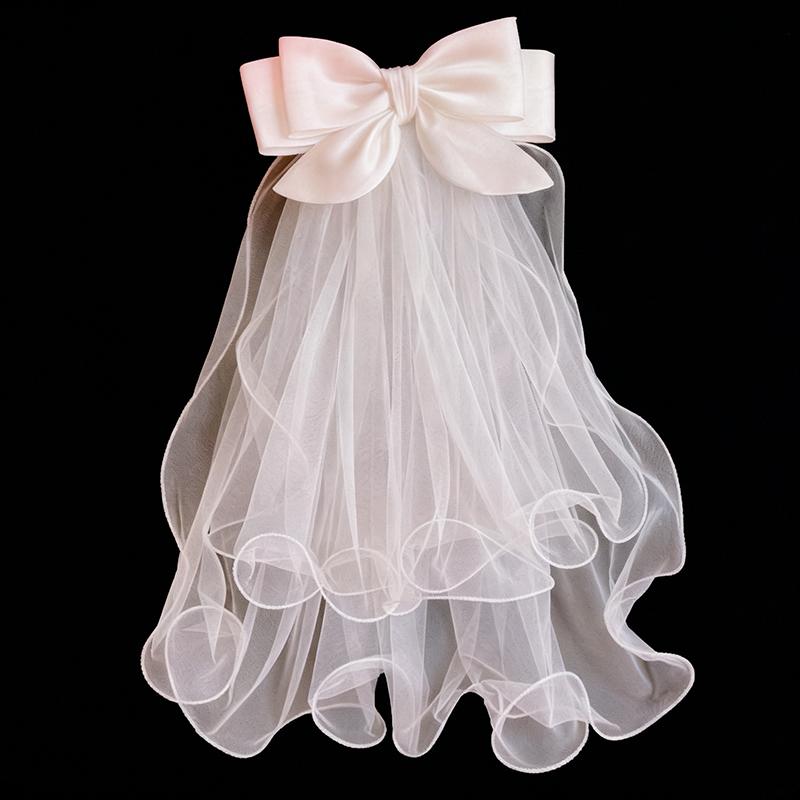 

WTEMPO Double-layered Bridal Head Veil with Hair Clip Wedding Headpiece for Brides Lace Veil for Weddings Proposal Parties Bridal Shower Photo Props 1pc белый