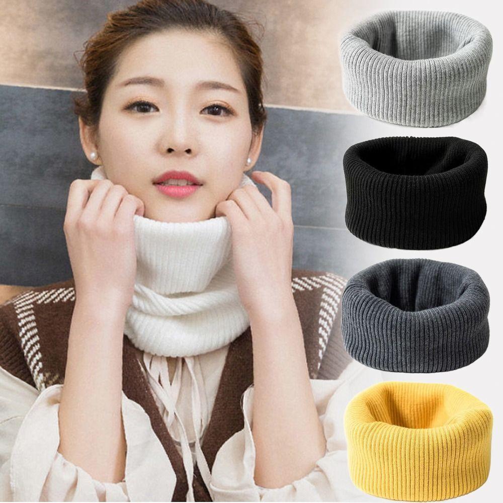 Warm Knitted Ring Scarf Coldproof Thicken Knit Scarf Outdoor Wrap Neck Scarves