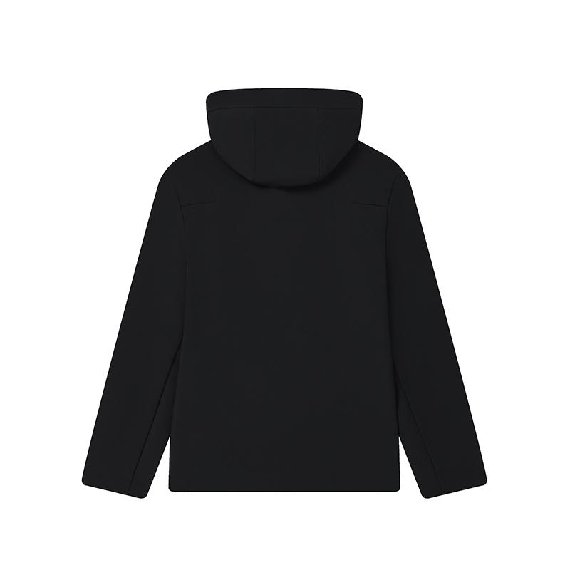 Fila Blue Simple Versatile Hooded Zip Long Sleeve Jacket Men Jackets Black F11M512703FBK