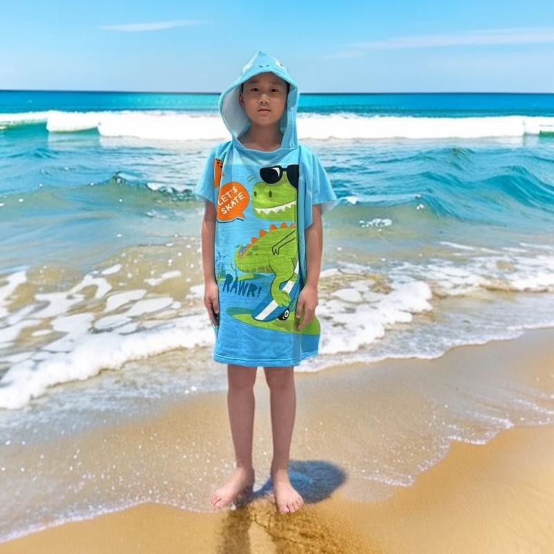 Children's Microfiber Hooded Bath Towel Cloak - Quick-Dry & Absorbent