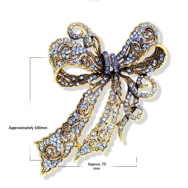 Baroque Luxury Rhinestone Bow Design Brooch Party Favors Jewelry Suit Coat Skirt Decoration Gift