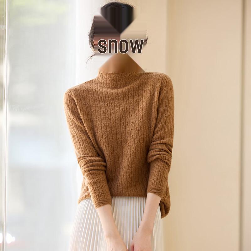 Srcr Women's 100% Cashmere Semi-High Neck Sweater