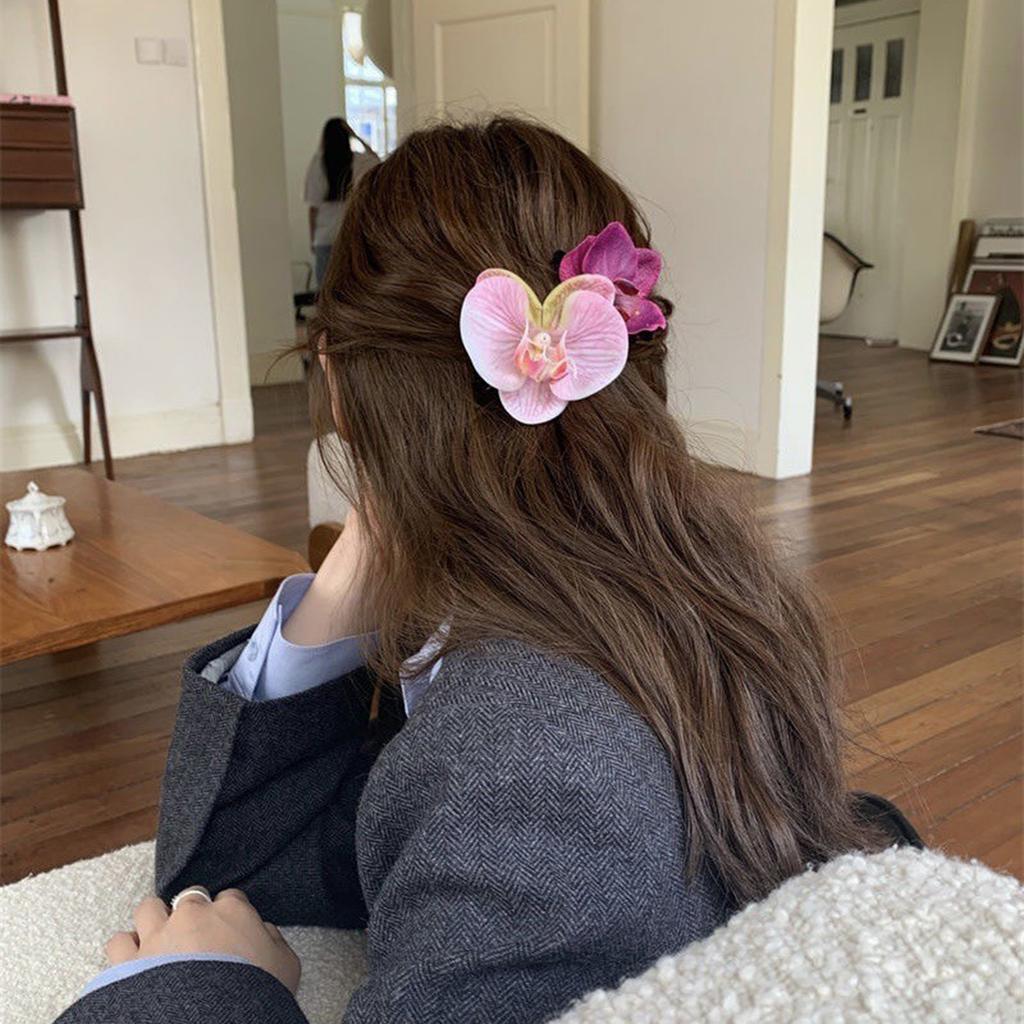 9 Stück Orchideen Haarspangen Sicherer Halt Floral Haarschmuck Modeaccessoire Bastelbedarf für Alle Altersgruppen und Anlässe
