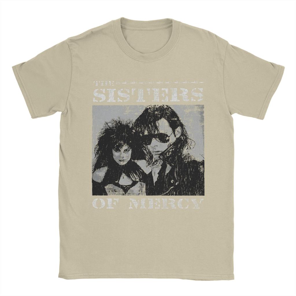 Vintage The Sisters of Mercy TShirt for Men Crew Neck Pure Cotton T Shirts Short Sleeve Tee Shirt Summer Clothes