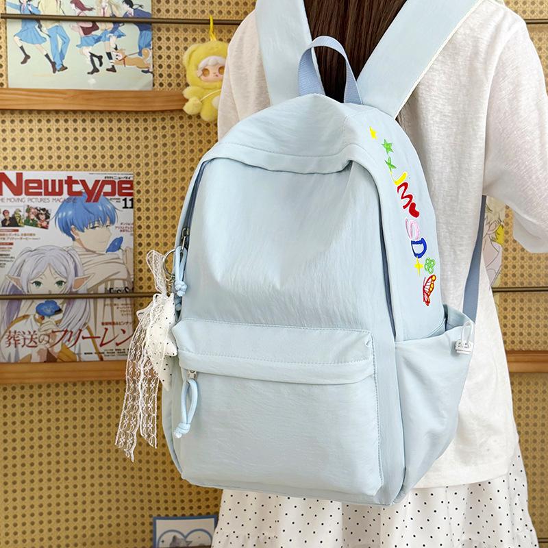 Schoolbag Women's Simple Large Capacity Travel Backpack Women's Leisure Tide Japanese Junior High School High School Student Backpack