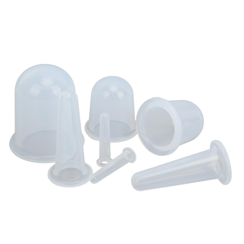 7-teiliges Silikon-Gesichts-Schröpfset Transparentes Vakuum-Saugmassage-Set zur Glättung feiner Linien