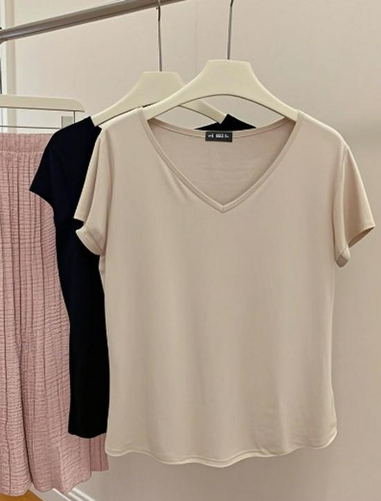 

Женская летняя блузка без рукавов из модала с V-образным вырезом - Приталенная, Простая, Тонкая футболка XL