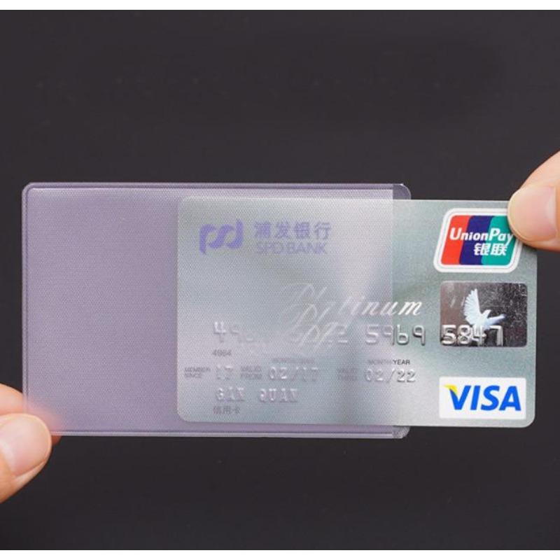 30PCS Transparnt Card Cover Protective Holder PVC Waterproof Credit ID Business Card Protection Document Id Badge Case