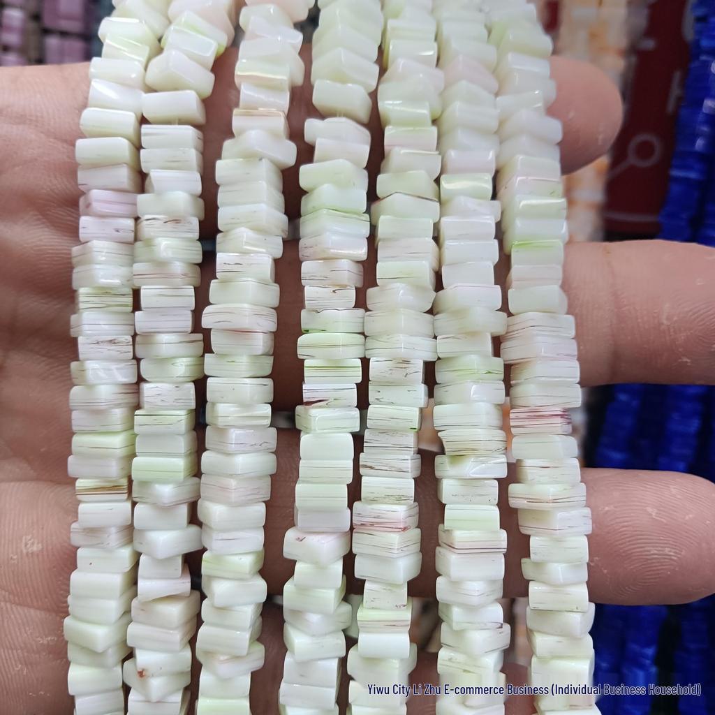 Nepal Kolorowe Kwadratowe Szklane Koraliki 6x3mm do Biżuterii DIY