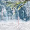 Clear Acrylic Christmas Tree Decorations Christmas Hanging Ornaments Snowflake & Icicle Hanging Decor New Year Party Decorations