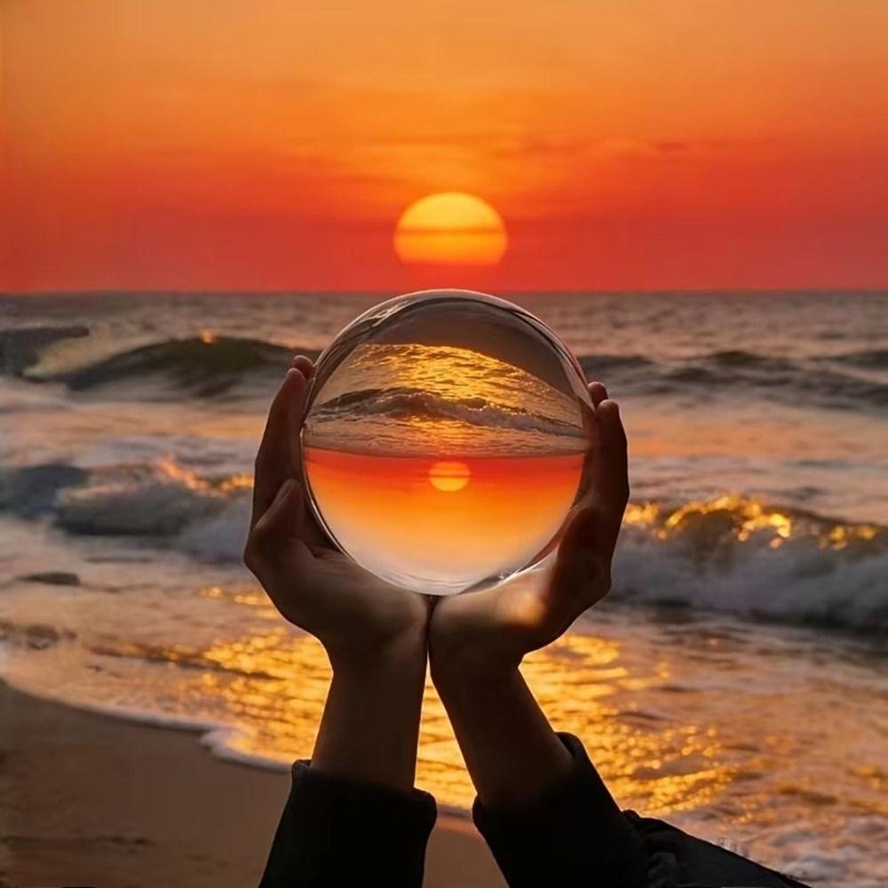 Round Crystal Glass Ball Transparent Feng Shui Sphere Crystal Decorative Balls Wedding Party Decor