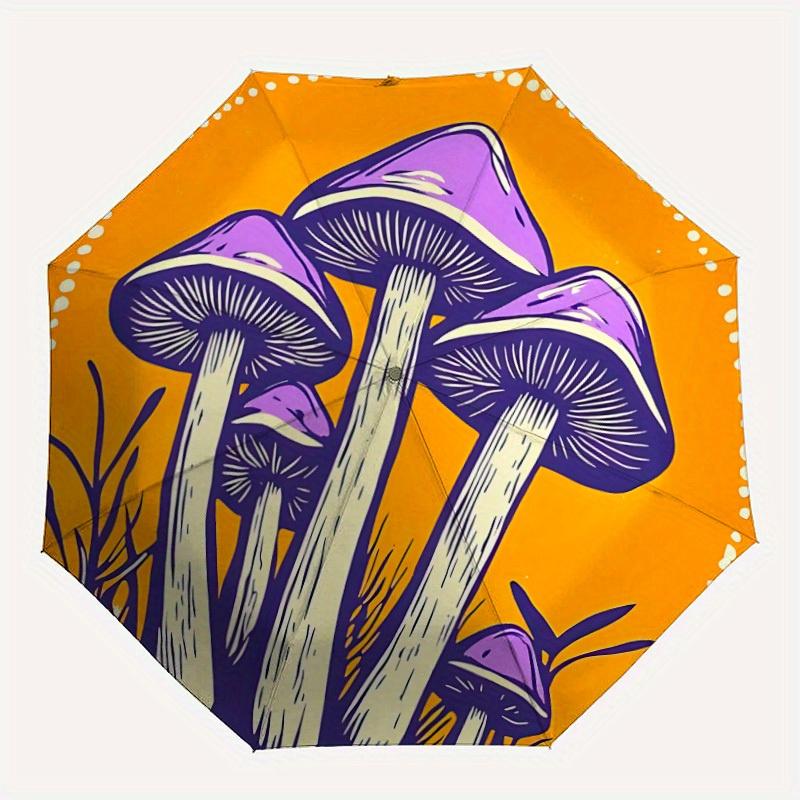 

1pc Mushroom Fantasy Automatic Open/Close Umbrella, Portable Folding Umbrella for Travel, Themed Events, It is suitable as a gift for various festival