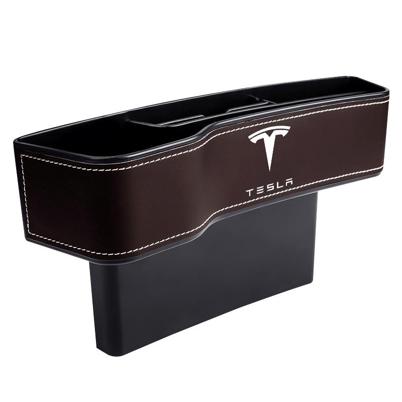 

Center Hub Cap Multifunctional Car Seat Crevice Storage Box Seat Gap Slit Pocket Manager for Tesla Style Roadster Model 3 S X Y Left