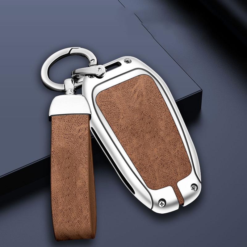 Zinc Alloy Leather Car Key Case For Dongfeng Peugeot 508 508L Car Key Fob 2011 2012 2013   Car Key Case Accessories