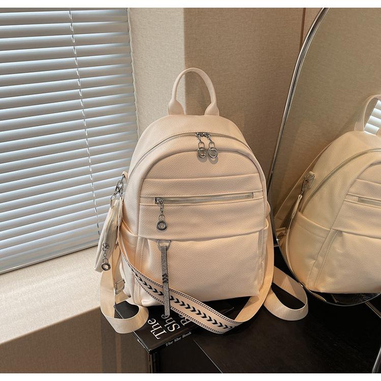 Backpack Women's Simple New Fashion Daily Versatile Trend Large Capacity Leisure Travel Backpack