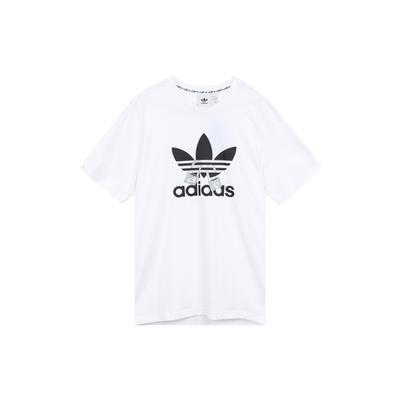 adidas Originals Clover Vday Tee With Uni Logo Print Round Neck Short Sleeve Men Tops White H07084