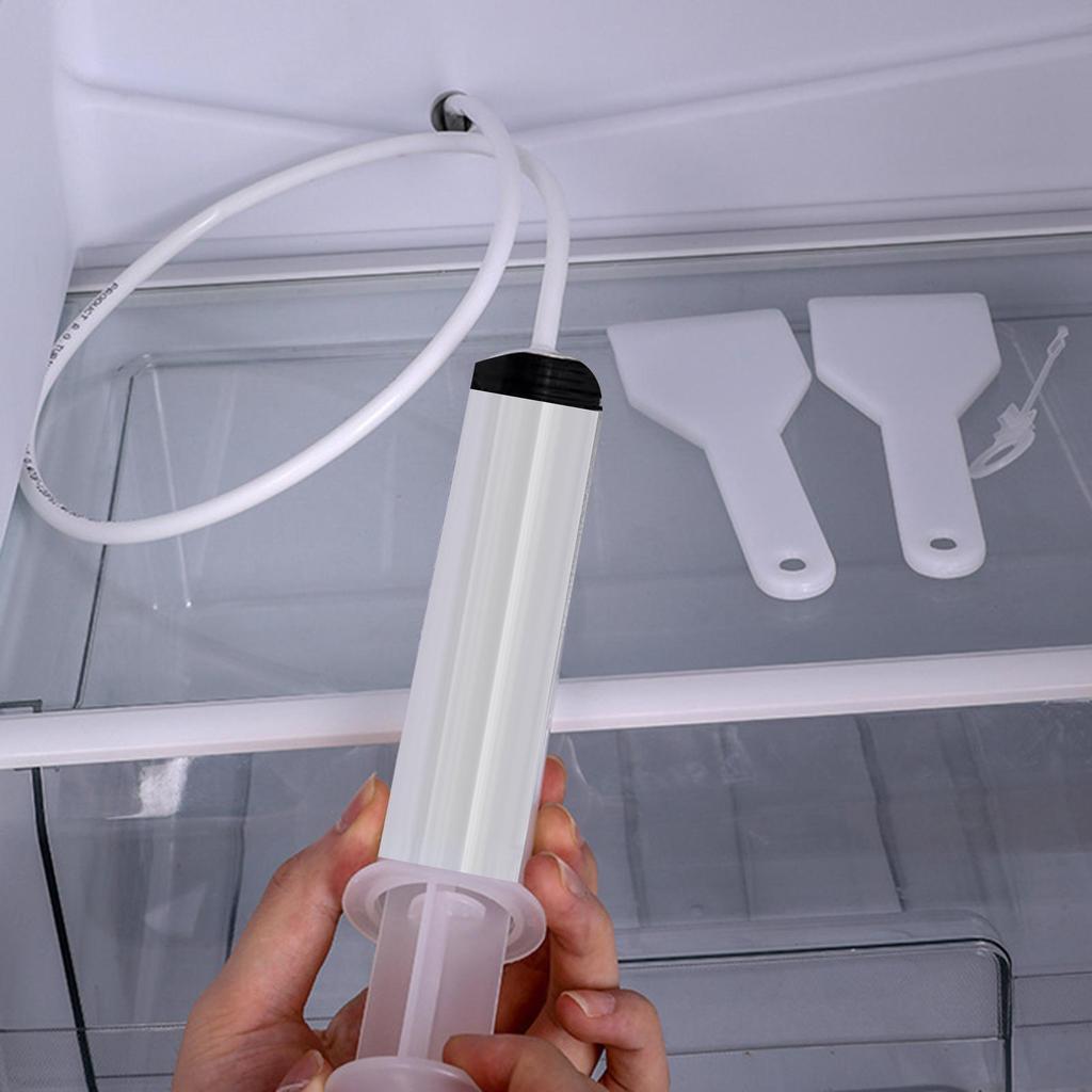 Fridge Dredging Kit Flexible Refrigerator Scrub Brush Reusable Fridge Drain Hole Dredging Remover Cleaning Syringe Shovel