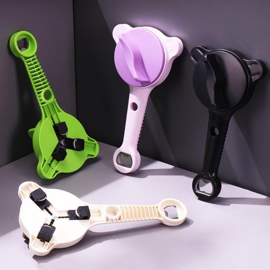 Strain-Free Jar Bottle Opener with Adjustable Capper Mechanism Easy Lid Removal Long Handle Non-slip Jar Cap Remover