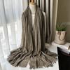 Plaid Acrylic Scarf Autumn and Winter Warm Men's Artistic Small Tassel Large Shawl Girls Sunshade Long Scarf