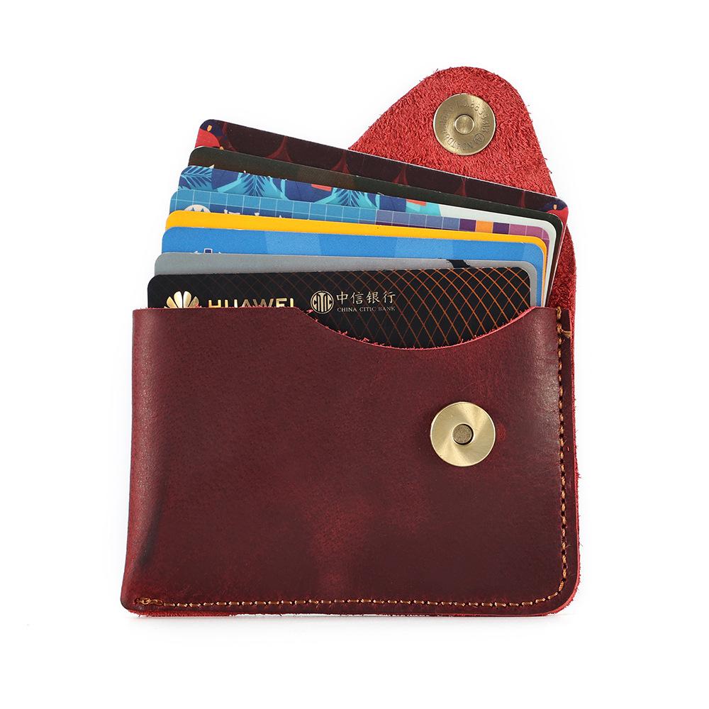 Oyir Men'S Genuine Leather Card Case, Large Capacity Bank Card, Driver'S License Wallet, Retro Men'S Hidden Buckle Clutch Bag