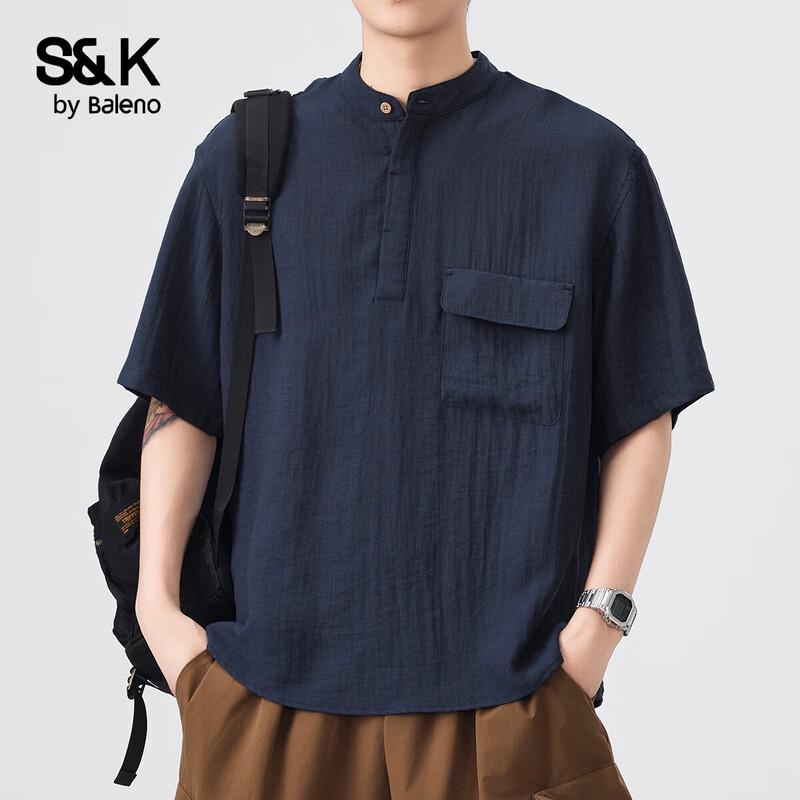 Baleno Men's S&K Series Loose Fit Retro Long Sleeve Shirt