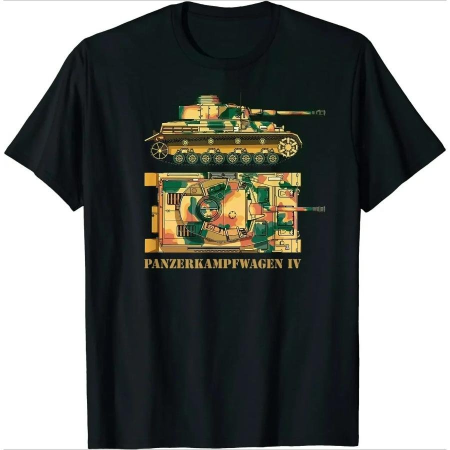 Army Panzer IV Tanks Diagram TShirt 100 Cotton ONeck Summer Short Sleeve Casual Unisexs Tshirt Size S3XL