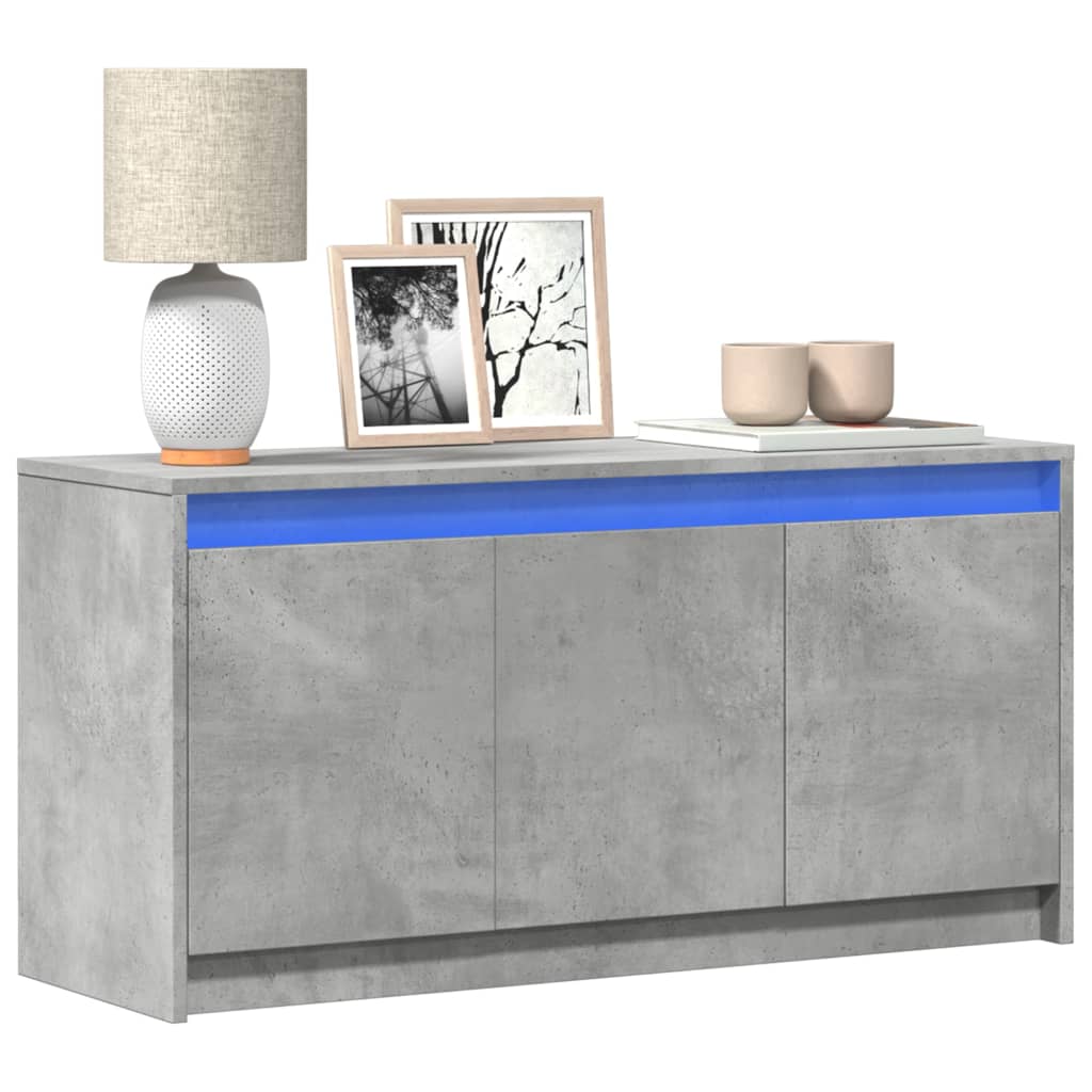 TV Cabinet with LED Lighting Concrete Grey 100 x 34 x 50 cm
