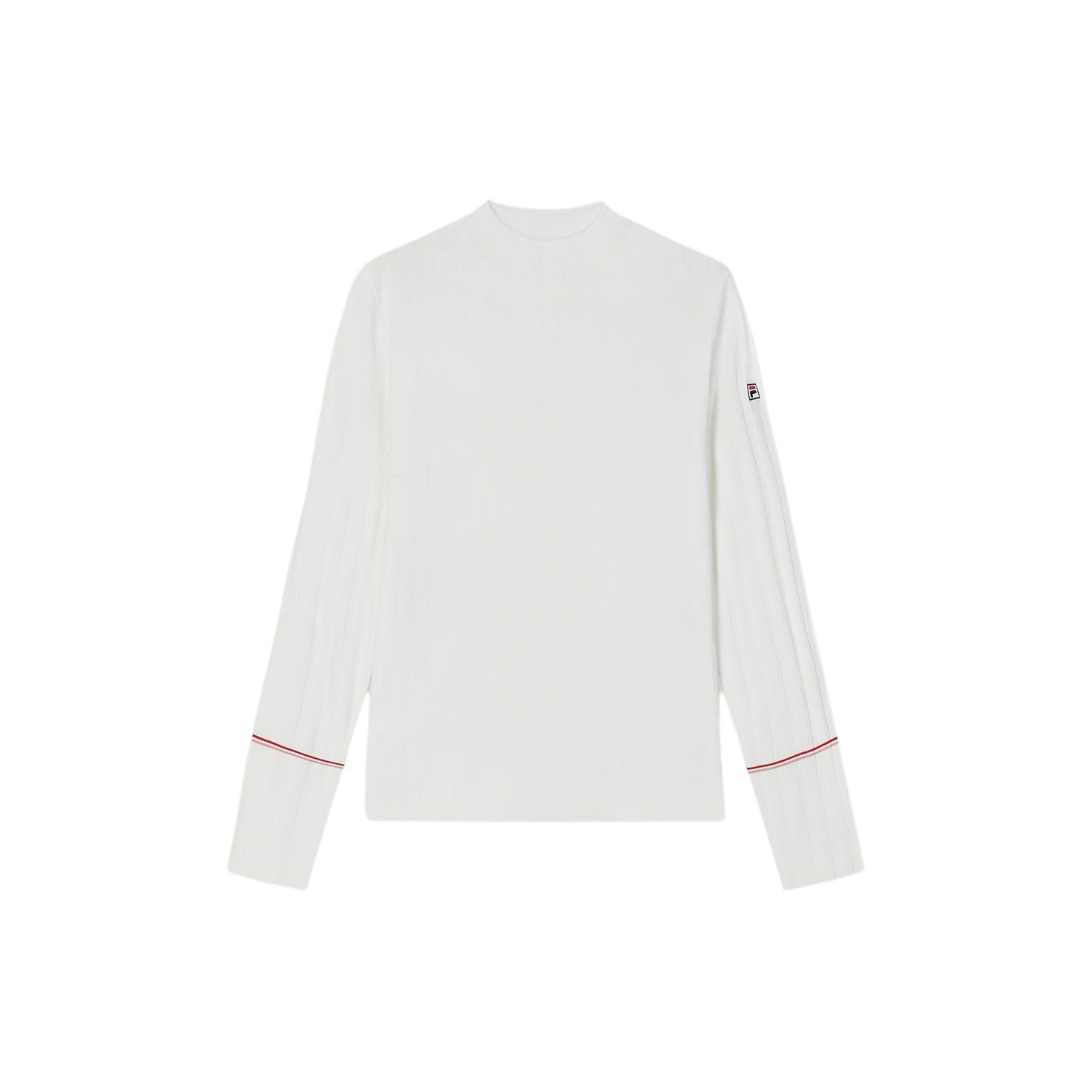 

FILA Однотонный круглый вырез свитера Повседневный длинный рукав вязаный свитер женский свитер Steam-White F11W411415F-IV XL