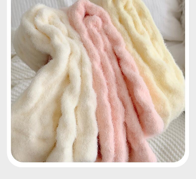 Dámské vlněné podkolenky: Silný teplý kabelový úplet v jednobarevných bonbónových barvách pro podzim/zimu