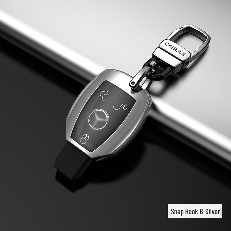 Aluminum Alloy Car Key Case for Mercedes-Benz E-Class, S-Class, C260L, E200 - Full Wrap Key Cover