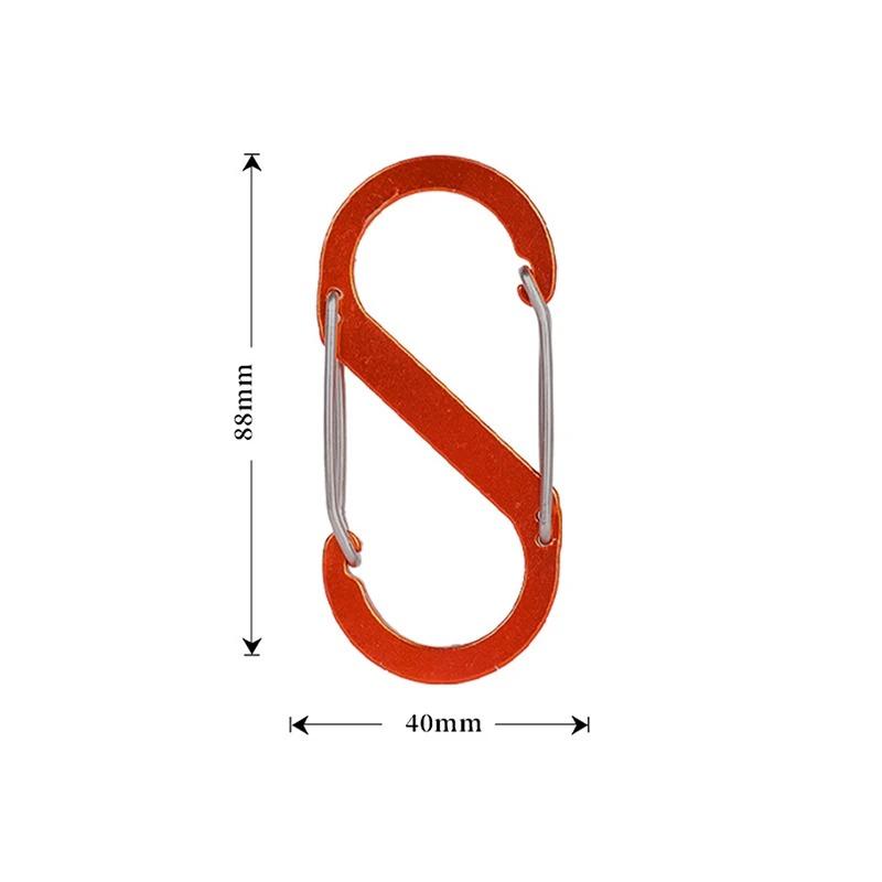 

Карабин S-типа из алюминиевого сплава с замком, большой размер, крючок для брелока, противоугонный, пряжка для кемпинга, инструмент с замком. 10pcs красный