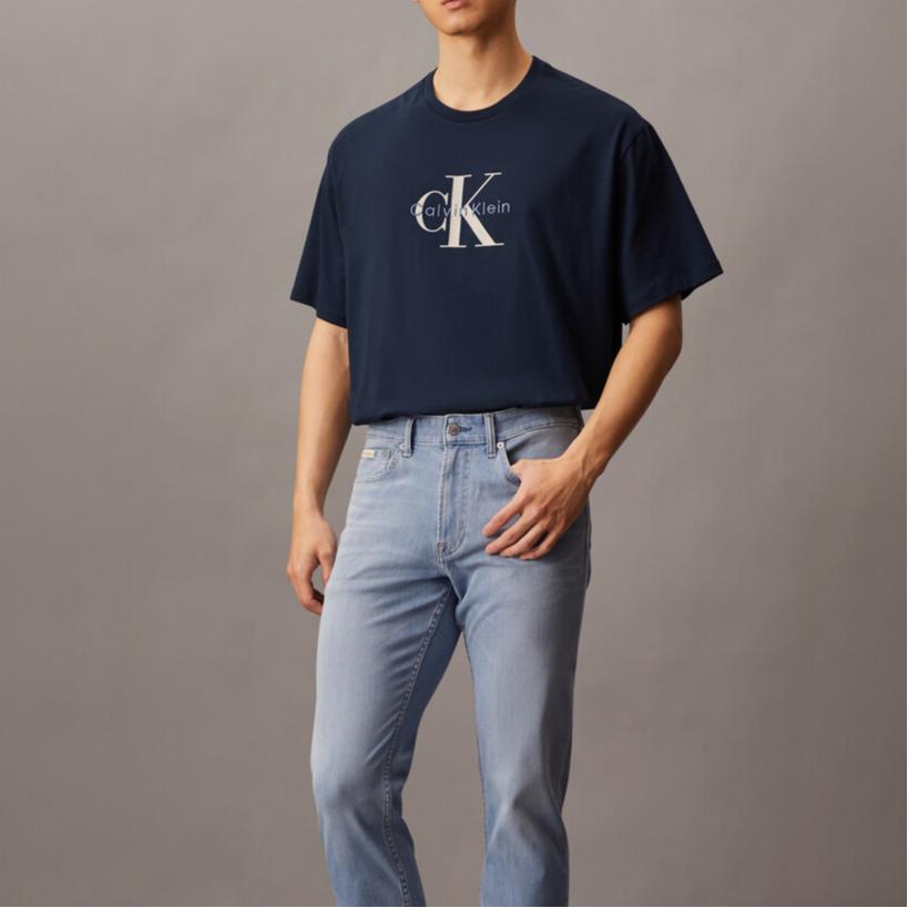 

Calvin Klein Minimalist Comfortable Versatile Letter Round Neck Short Sleeve T-Shirt Men Tops Deep-Sapphire 4RB862G-CEF L