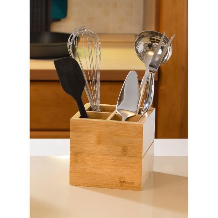 Utensil Holder - ARCOS - Bamboo Stand - Brown - 150 X 160 X 160 Mm - Modern Design