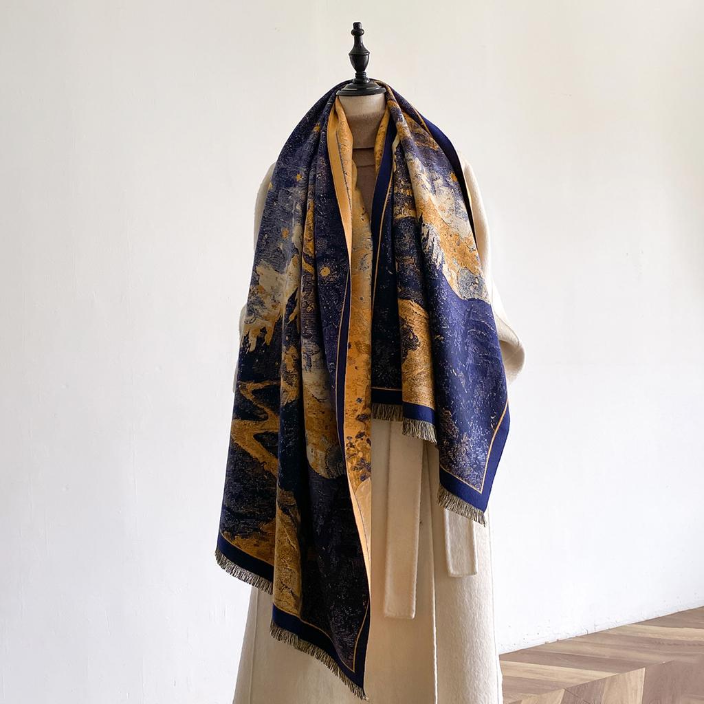 Women'S Luxury Winter Warm Cashmere Print Scarf Shawl And Wrap Pashmina Female Foulard Blanket Scarves Poncho