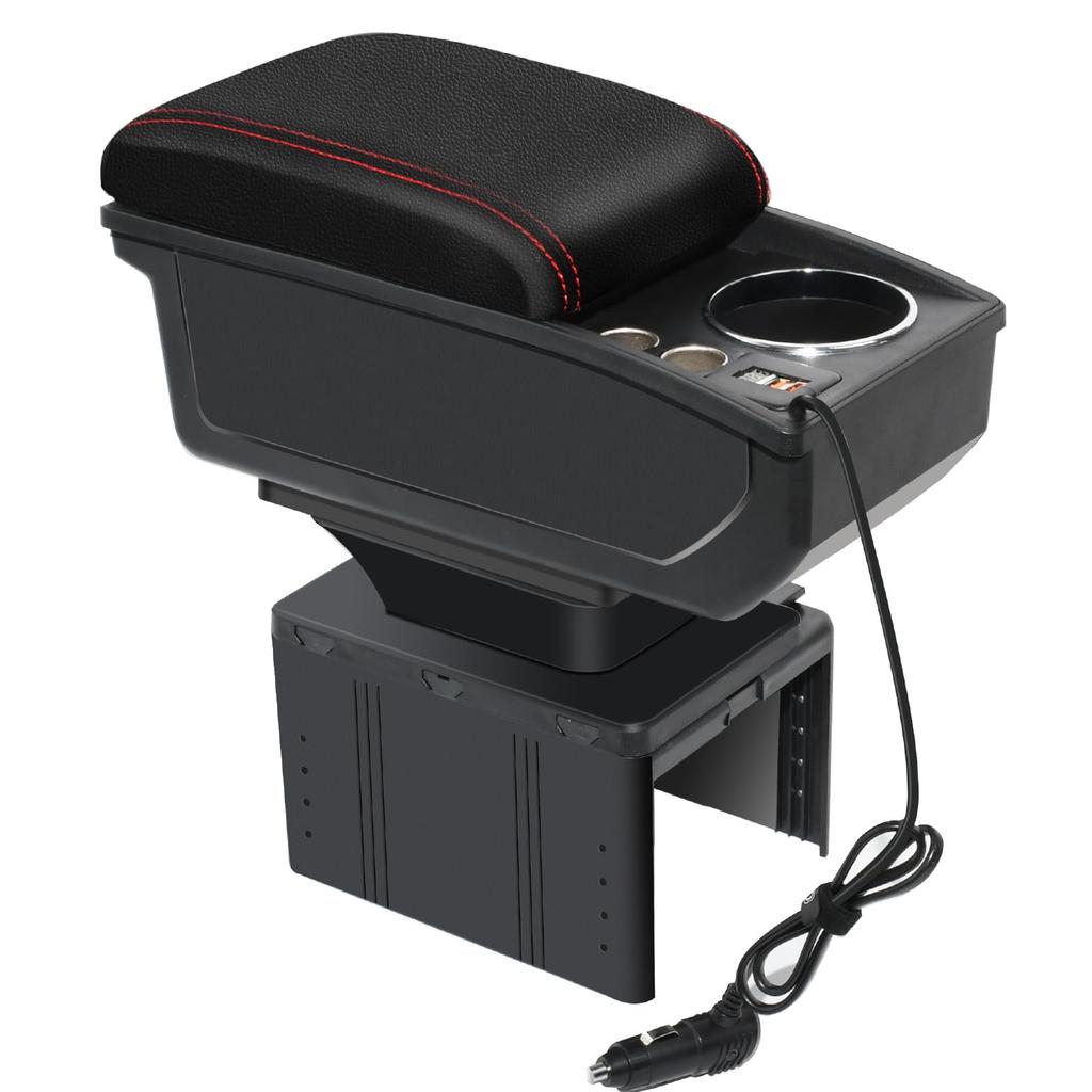 Chaoxinyizu Armlehnenkonsole Multifunktionale Auto-Aufbewahrungsbox mit Taschentuch USB Easy Drop Reduziert Schnellladebox, Halter, Anschluss, Installation,