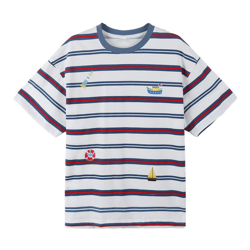 Xiaoyinman Boys' Ocean Style Striped Short Sleeve T-Shirt
