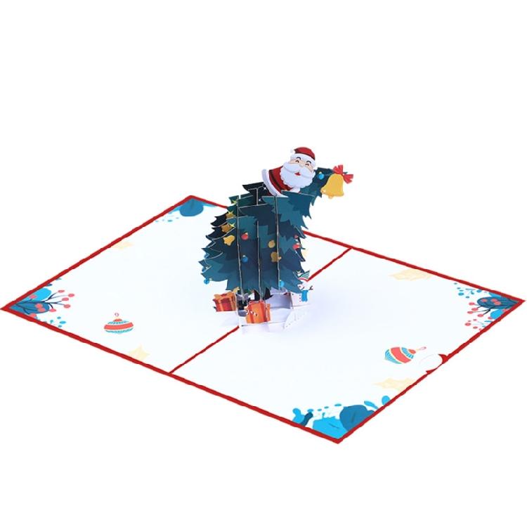 3D Pop Up Christmas Cards Charming Tree and Santa Illustrations Joyful Gift